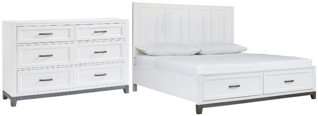 Benchcraft® Brynburg 2-Piece White King Storage Panel Bed Set-0