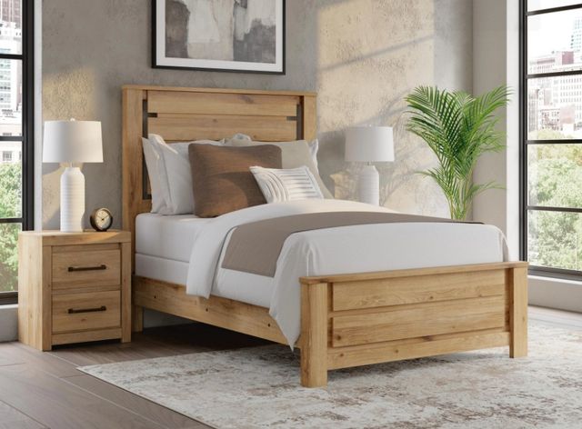 Benchcraft® Brozmont Tan Full Panel Platform Bed-1