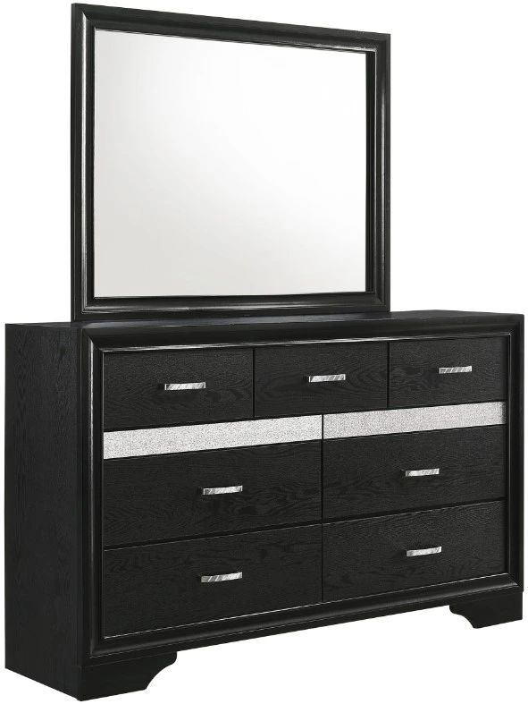Coaster® Miranda Black 7-Drawer Dresser and Mirror-0