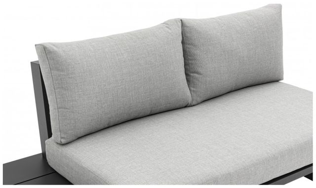 Meridian Furniture Maldives 4-Piece Dark Gray/Gray Aluminum/Fabric 185" Outdoor Modular Sectional-4