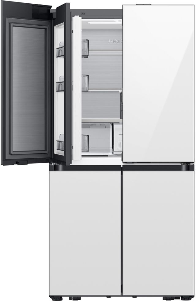 Samsung Bespoke 36" 22.8 Cu. Ft. White Glass 4-Door Counter Depth French Door Refrigerator with Zero Clearance Fit and Food Showcase Door-3