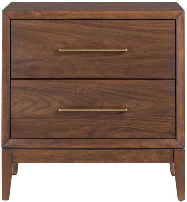 aspenhome® Jasper Modern Walnut 2-Drawer Nightstand-2