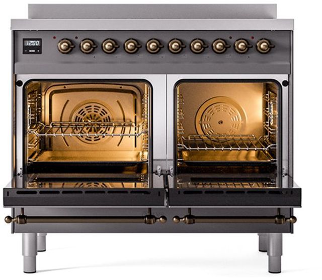 Ilve® Nostalgie II Series 40" Graphite Matte Pro Style Induction Range-1