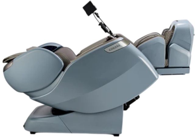 Cozzia® Qi™ XE Pro Duo Light Blue/Silver Massage Chair-3