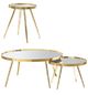 Coaster® Kaelyn 3-Piece Mirrored Top Occasional Table with Gold Base Set-0