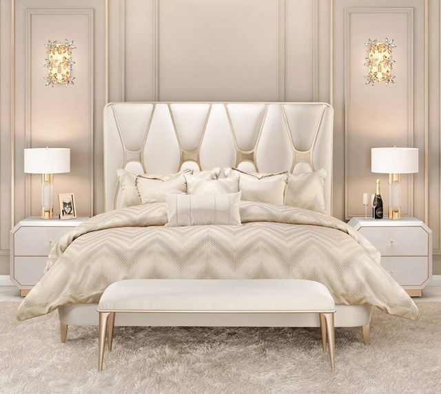 Michael Amini® La Rachelle Medium Champagne 2-Drawer Nightstand-1