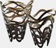Sagebrook Home 2-Piece Champagne 10/14" Abstract Metal Tornado Vase Set-0