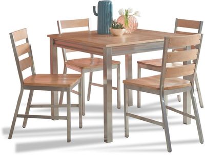front view of the homestyles® Sheffield 5-Piece Brown Dining Set