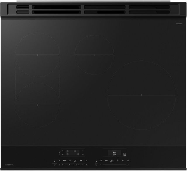 Samsung Bespoke 30" White Glass Slide-In Induction Range-3