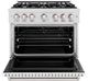 ZLINE Classic 36" Satin Stainless Steel Pro Style Gas Range with White Matte Door-1