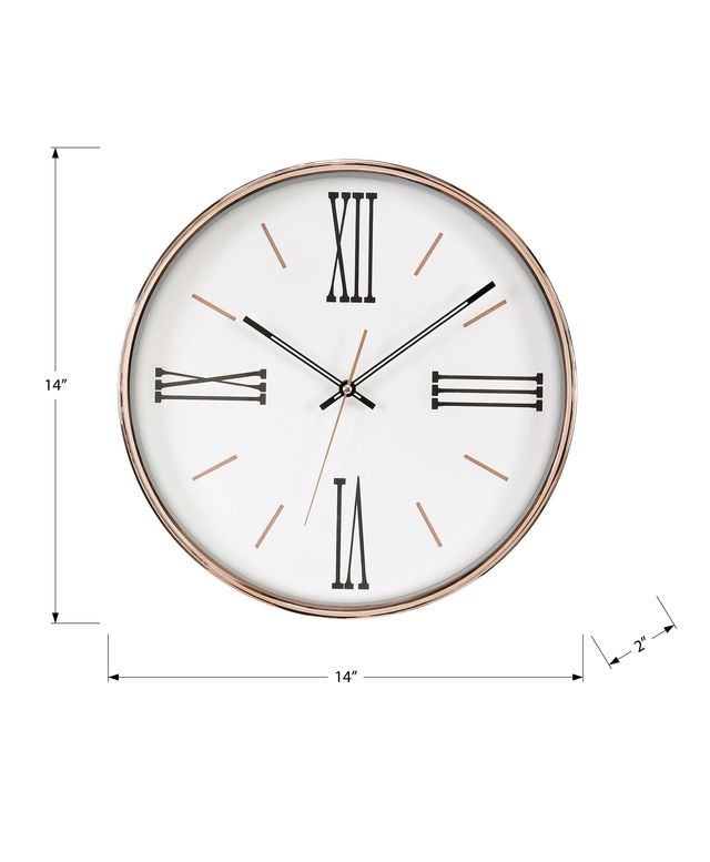 Monarch Specialties Inc. White 16" Wall Clock with Gold Frame-2