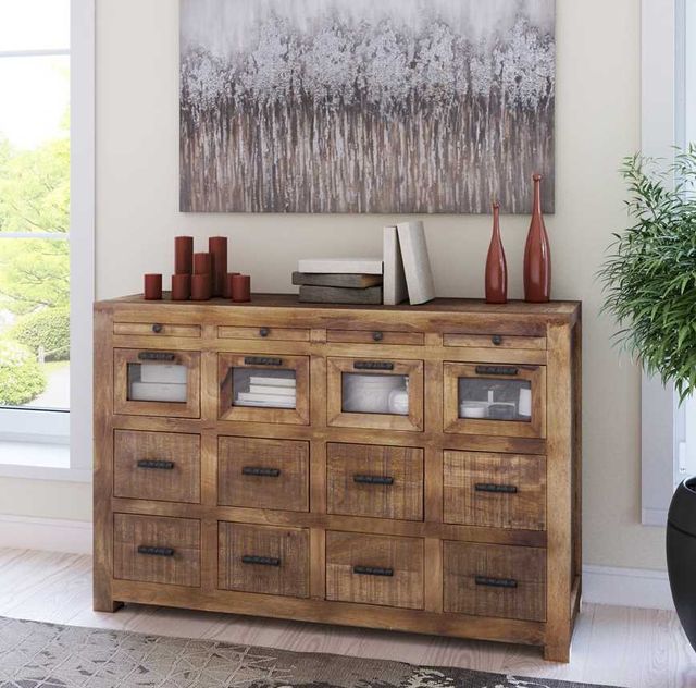 YHD Craftsman Brushed Dark Brown Drawer Cabinet-1