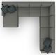 Best® Home Furnishings Customizable Trafton 5-Piece Left-Arm Facing Sectional and Chaise with Dark Walnut Legs-3