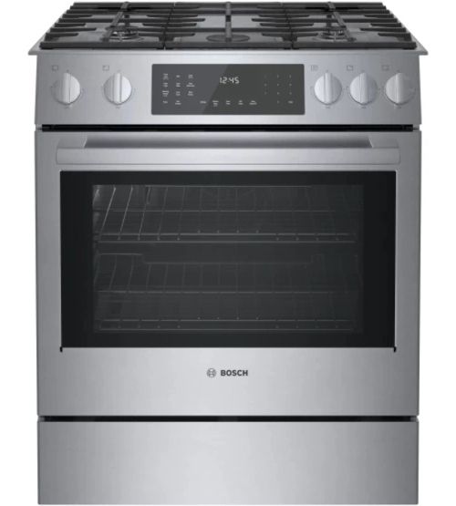 Bosch 800 Series 30" Stainless Steel Slide-In Dual Fuel Range-0