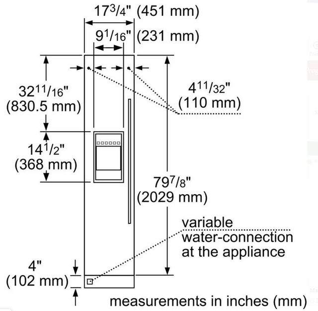 Thermador® Freedom® 17.75" Stainless Steel Handleless Freezer Column Door Panel-1