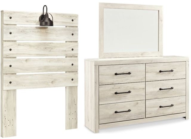 Signature Design by Ashley® Cambeck 3-Piece Whitewash Twin Panel Headboard Bed Set-0