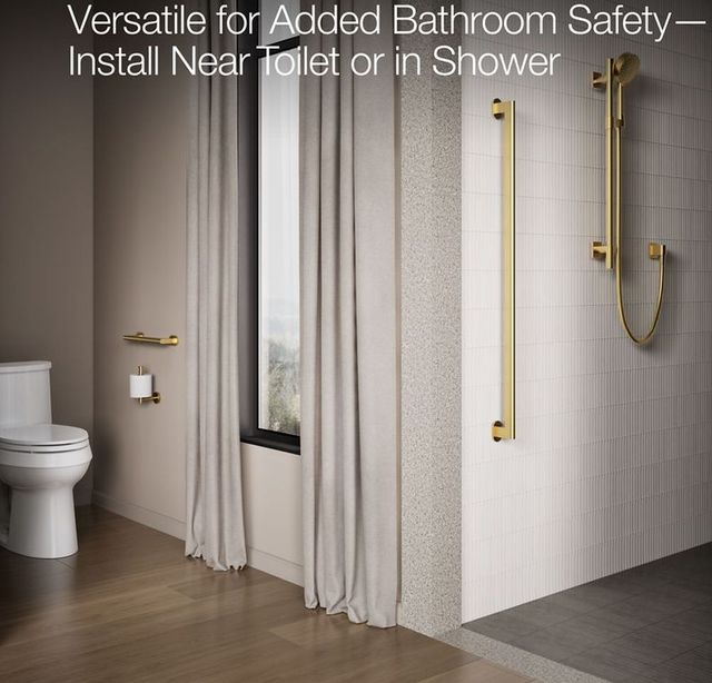 KOHLER® Belay® Vibrant Brushed Moderne Brass 18" Grab Bar-2
