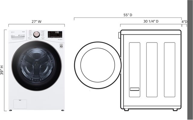 LG 4.5 Cu. Ft. White Front Load Washer-13