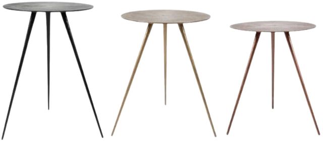 Jofran Inc. Global Archive Carly 3-Piece Brass/Bronze/Copper Accent Table Set-0