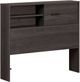 South Shore Fynn Grey Oak Twin Youth Bookcase Headboard-0