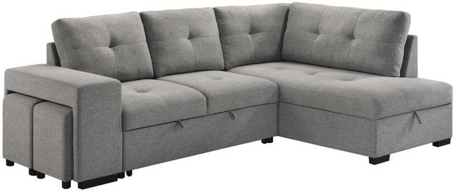 Coaster® Roanne Gray Upholstered Sleeper Sectional Sofa-0