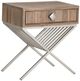 Michael Amini® Hudson Ferry Driftwood/Silver Side Table-0