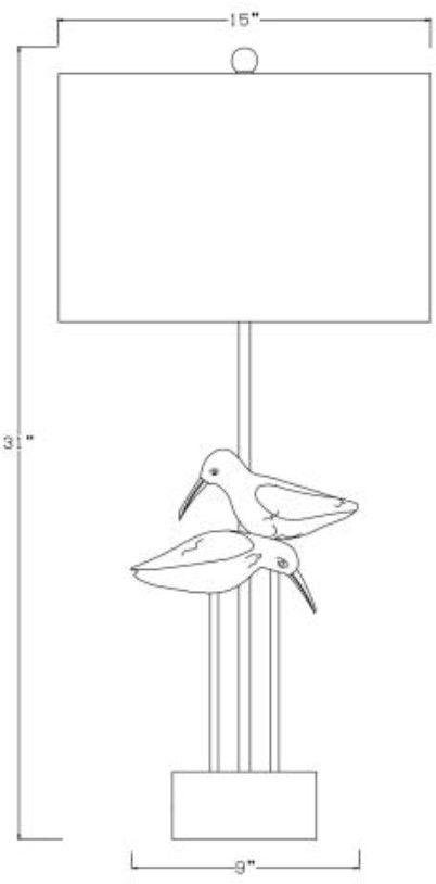 Surya Seagull White Table Lamp-2