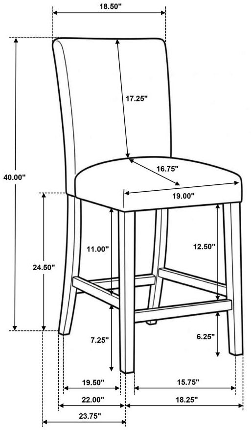 Coaster® Paxton 2-Piece Brown/Gray Upholstered Counter Dining Side Chair-2