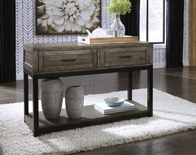 Signature Design by Ashley® Johurst Grayish Brown Sofa Table-4