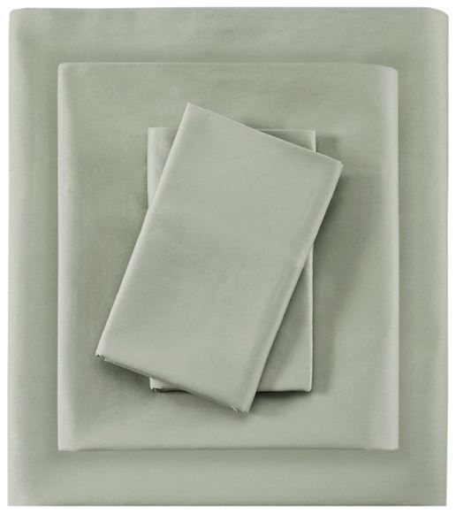 Olliix by Madison Park 525 Thread Count Sage King Cotton Rich Sheet Set-0