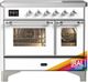 Ilve® Majestic III 40" Custom Pro Style Induction Range with Triple Glass Door and Chrome Trim-0