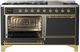 Ilve® Majestic III 60" Graphite Matte Pro Style Dual Fuel Liquid Propane Range with Solid Door and Brass Trim-2