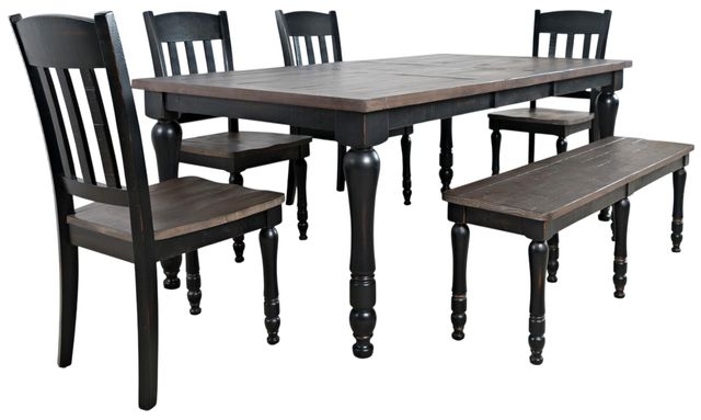 Jofran Inc. Madison County 6-Piece Vintage Black Dining Set-0