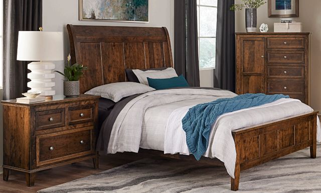 Archbold Furniture Customizable Amish Essentials Belmont Cherry 3-Drawer Nightstand-2