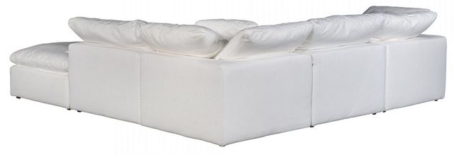 Moe's Home Collection Terra Condo Dream 5-Piece Cream White L-Shaped Modular Sectional and Ottoman-1