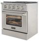 Kucht Professional KNG Series 30" Stainless Steel Pro Style Natural Gas Range with Silver Door-2