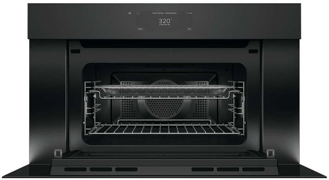 Fisher & Paykel Series 9 Minimal 30" Black Glass Compact Convection Speed Oven-1