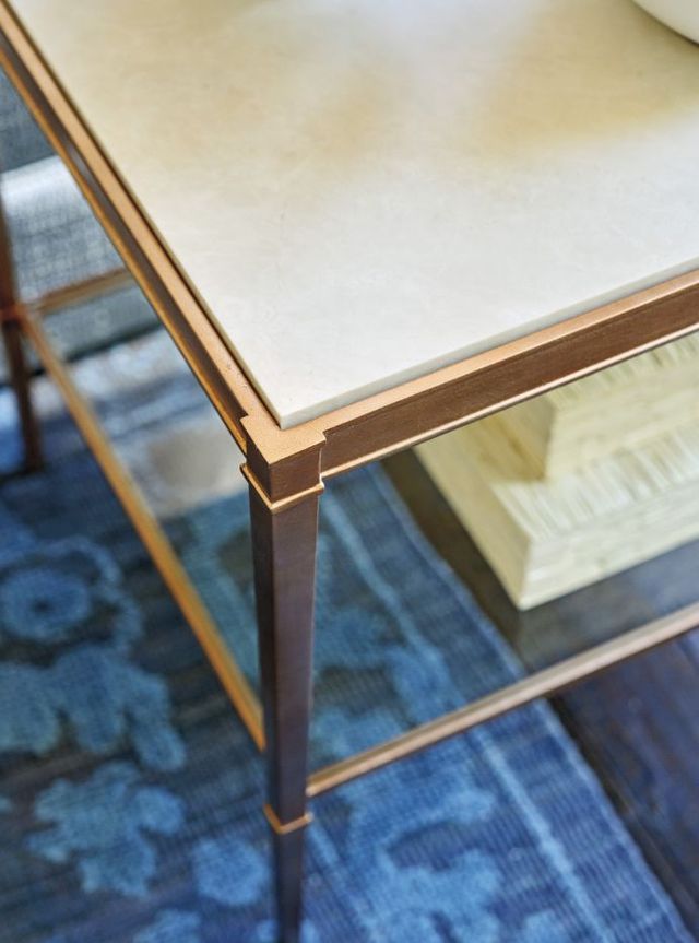 Lexington Home Bulgari Rendezvous Bulgari Beige End Table with Rose Gold Legs-3