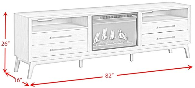 Elements International Westland Almond 82" TV Console with Fireplace Insert-2