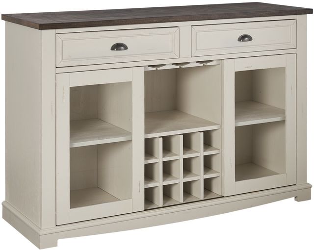 Steve Silver Co. Cayla Antique White/Dark Oak  Server-0