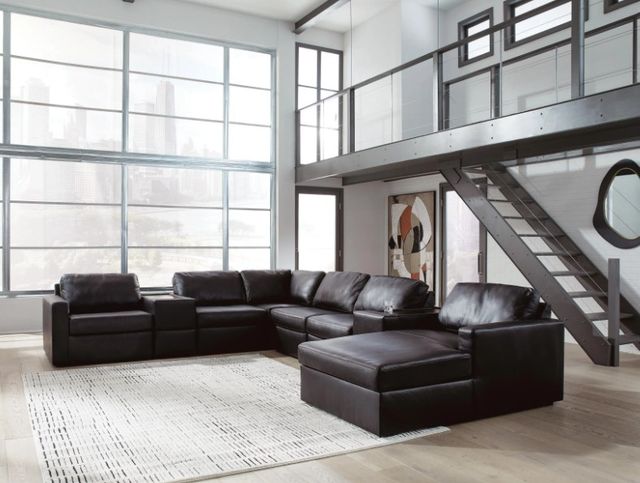 Signature Design by Ashley® ModMax II 8-Piece Black Right-Arm Facing Sectional and Chaise with Storage Consoles-1