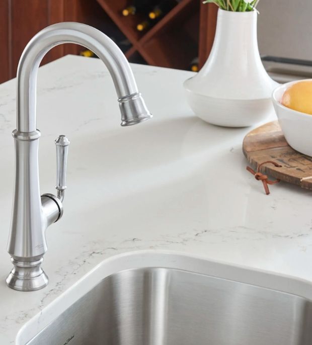 American Standard Delancey® Stainless Steel Single-Handle Pull-Down Function Bar Faucet-1