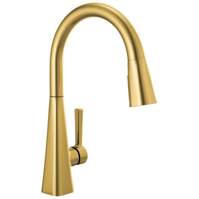 Delta Lenta® Brushed Gold Single Handle Kitchen Faucet-0