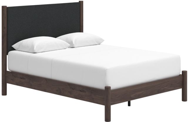 Signature Design by Ashley® Pamytta Brown Queen Upholstered Panel Platform Bed-0