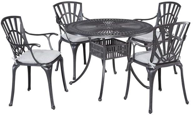 homestyles® Grenada 5-Piece Charcoal Outdoor Dining Set-0