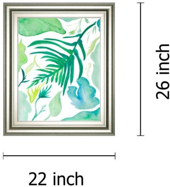 Classy Living Kat Papa Green Water Leaves I 22" Wall Art-2