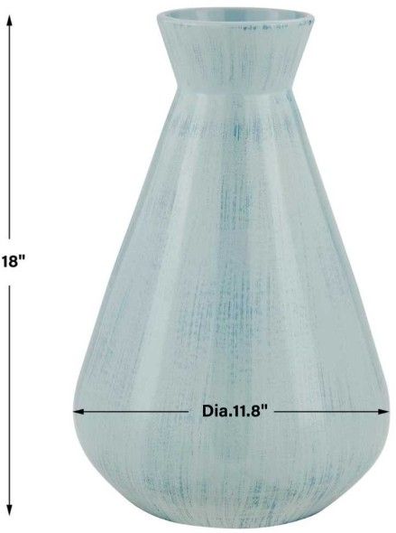 Uttermost® Flare Spire Powder Blue Indoor-Outdoor Ceramic Vase-3