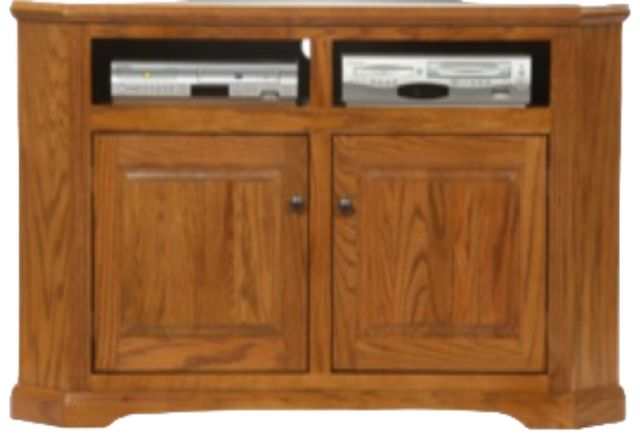 American Heartland Manufacturing Oak 57" Arched Base Tall Corner TV Stand-0