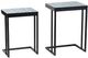 A & B Home 2-Piece Blue Mosaic Nesting Tables with Black Metal Base -2