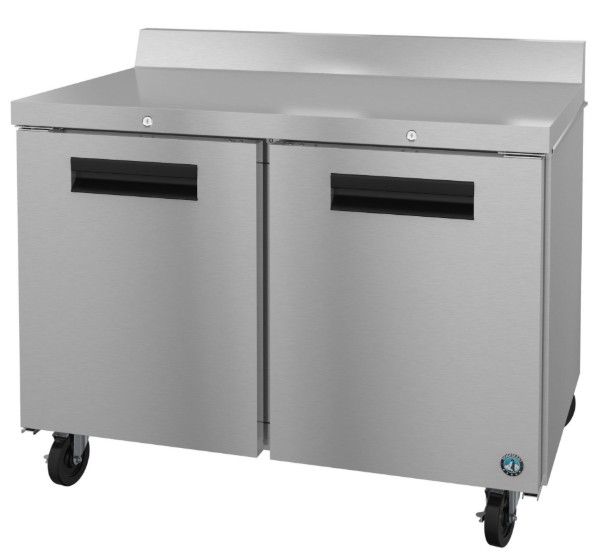 Hoshizaki Steelheart® 48" 13.7 Cu. Ft. Stainless Steel Two Section Worktop Refrigerator with Lock-1